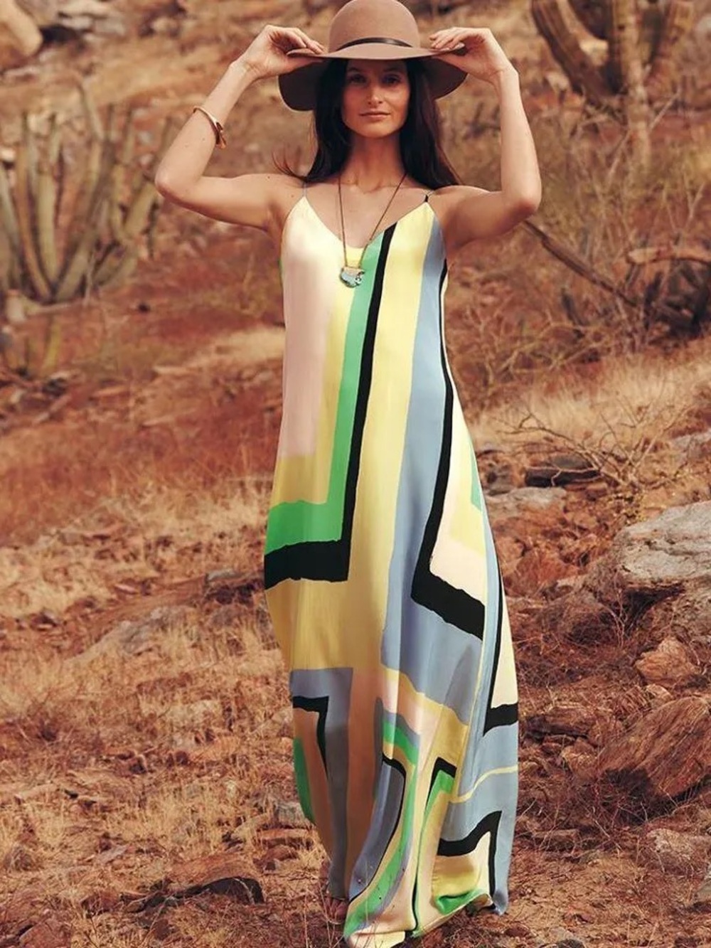 New ANTHROPOLOGIE Maeve ABSTRACTED MAXI DRESS size S